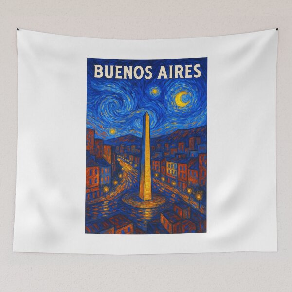 Item preview, ✨Buenos Aires ✈ – Stary Night / Vincent van Gogh Inspired Travel Poster – Argentina Edition – PARIS OF SOUTH AMERICA✨ designed and sold by WheelieGdArt.