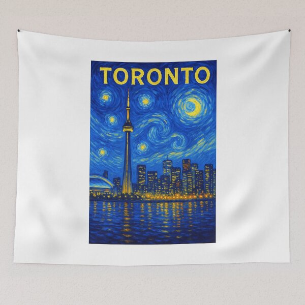 Item preview, ✨Toronto ✈ – Stary Night / Vincent van Gogh Inspired Travel Poster – Canada Edition – THE SIX✨ designed and sold by WheelieGdArt.