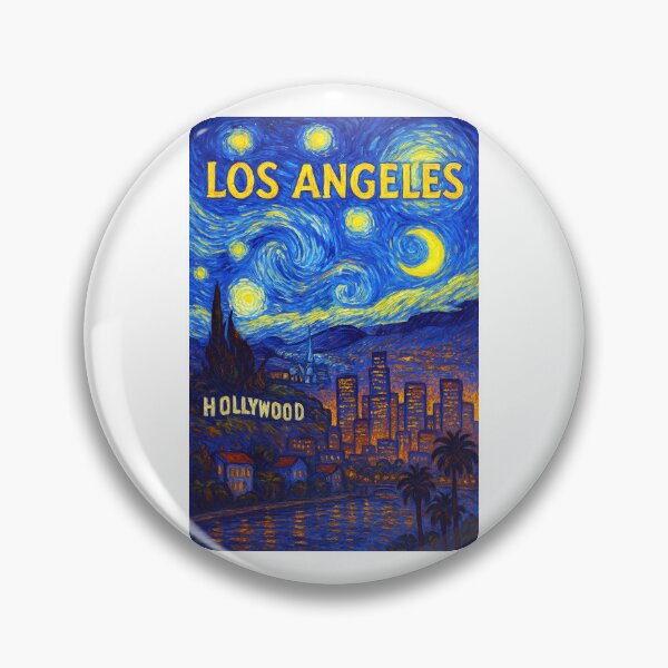 Item preview, ✨Los Angeles ✈ – Stary Night / Vincent van Gogh Inspired Travel Poster – United States Edition – CITY OF ANGELS✨ designed and sold by WheelieGdArt.
