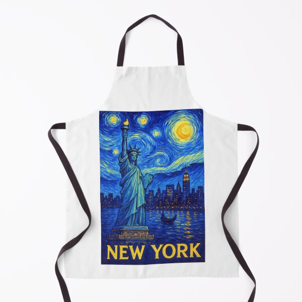 Item preview, ✨New York City ✈ – Stary Night / Vincent van Gogh Inspired Travel Poster – United States Edition – CITY THAT NEVER SLEEPS✨ designed and sold by WheelieGdArt.