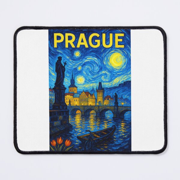 Item preview, ✨Prague ✈ – Stary Night / Vincent van Gogh Inspired Travel Poster – Czech Republic Edition – CITY OF A HUNDRED SPIRES✨ designed and sold by WheelieGdArt.