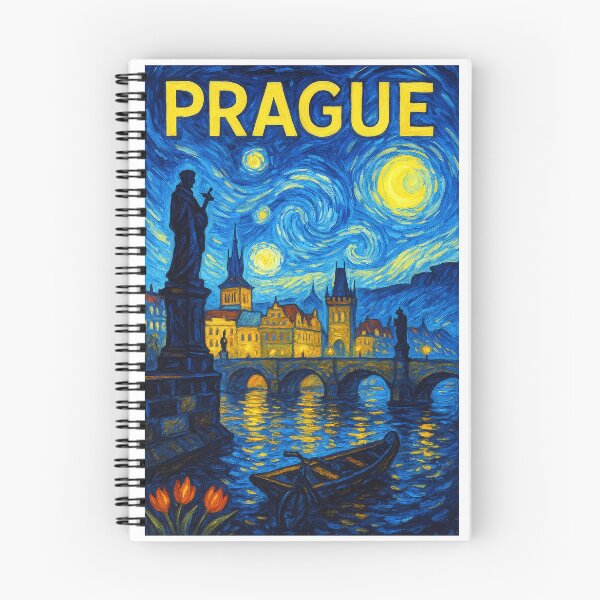 Item preview, ✨Prague ✈ – Stary Night / Vincent van Gogh Inspired Travel Poster – Czech Republic Edition – CITY OF A HUNDRED SPIRES✨ designed and sold by WheelieGdArt.