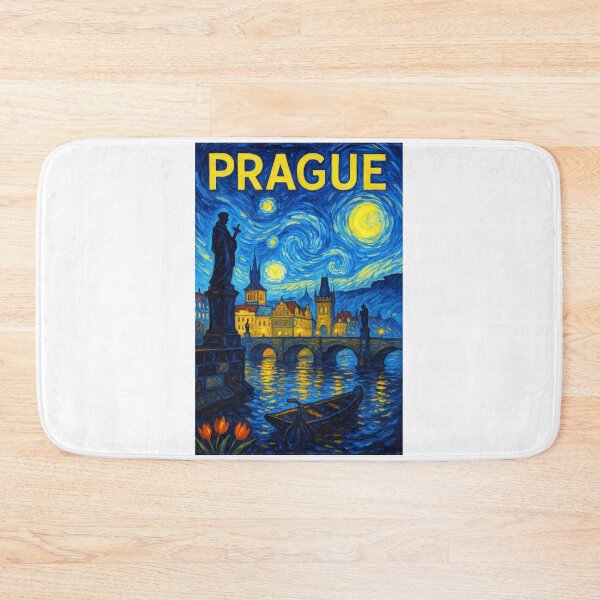 Item preview, ✨Prague ✈ – Stary Night / Vincent van Gogh Inspired Travel Poster – Czech Republic Edition – CITY OF A HUNDRED SPIRES✨ designed and sold by WheelieGdArt.