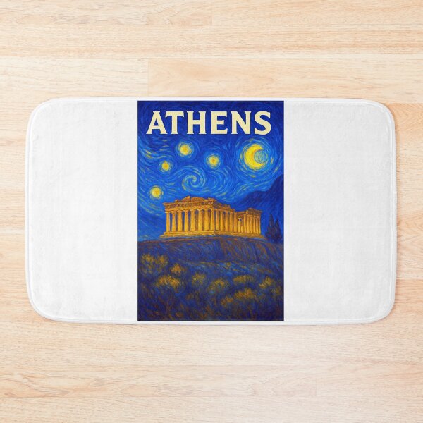 Item preview, ✨Athens ✈ – Stary Night / Vincent van Gogh Inspired Travel Poster – Greece Edition – CITY OF GODS✨ designed and sold by WheelieGdArt.