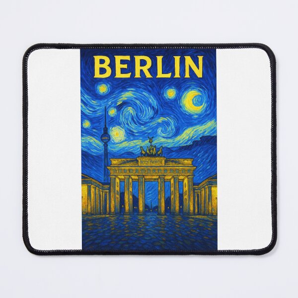 Item preview, ✨Berlin ✈ – Stary Night / Vincent van Gogh Inspired Travel Poster – Germany Edition – CITY OF REINVENTION✨ designed and sold by WheelieGdArt.