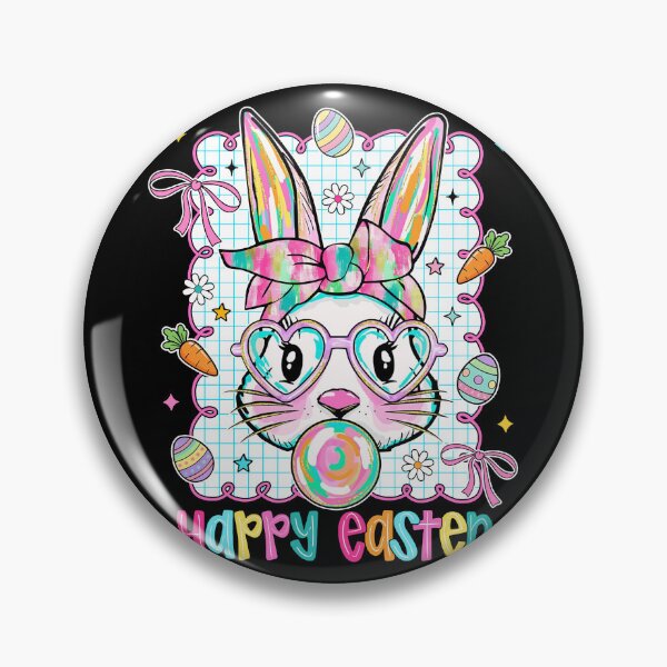 Item preview, Coquette Brushstroke Bunny Face with Glasses Happy Easter designed and sold by jackelmbradyt.