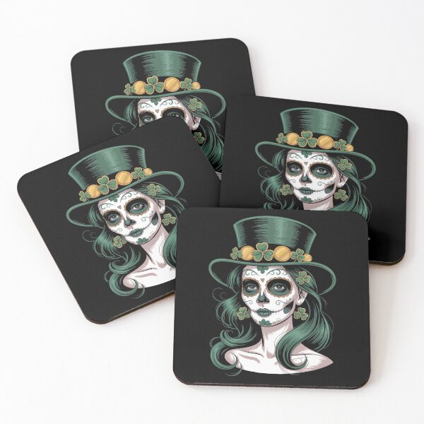 Item preview, Sugar Skull St patricks Day Irish Skull Shamrock designed and sold by PunkNation-Arts.