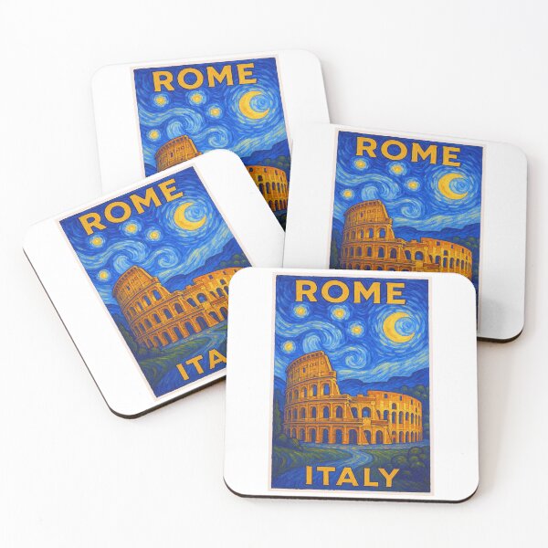 Item preview, ✨Rome ✈ – Stary Night / Vincent van Gogh Inspired Travel Poster – Italy Edition – ETERNAL CITY✨ designed and sold by WheelieGdArt.