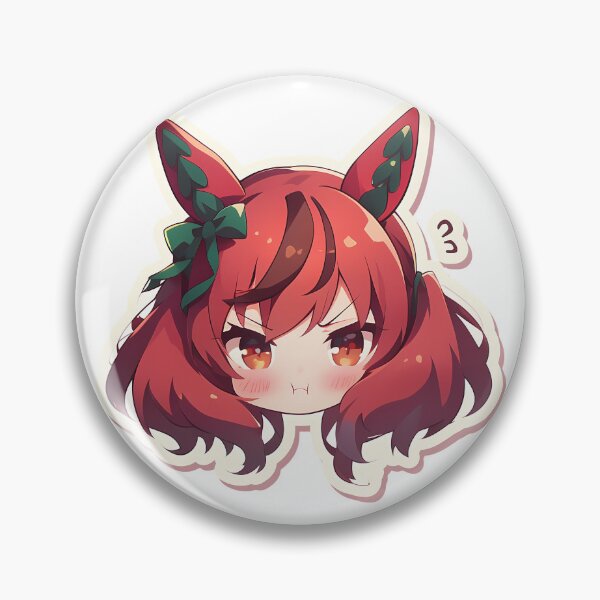 Item preview, Nice Nature Uma Musume Pretty Derby Red Hair Chibi Pout Face designed and sold by 108Recordings.