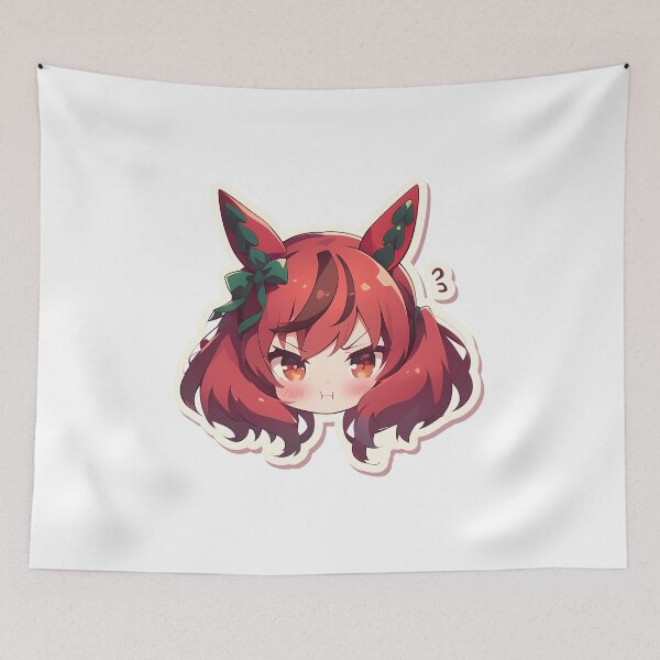 Item preview, Nice Nature Uma Musume Pretty Derby Red Hair Chibi Pout Face designed and sold by 108Recordings.