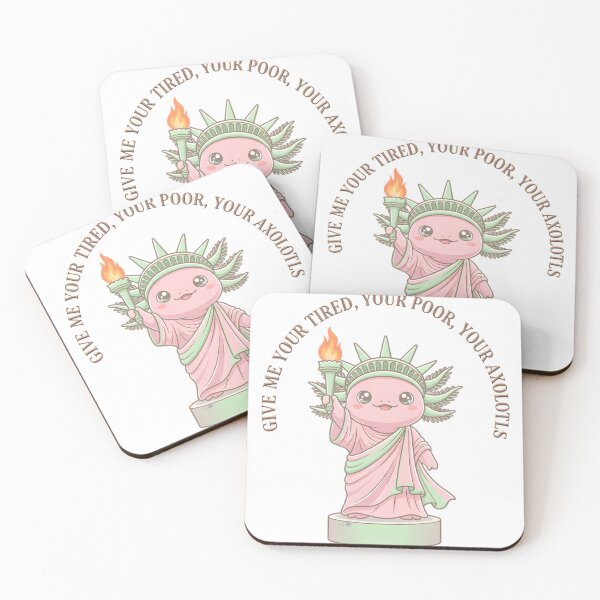 Item preview, Give Me Your Tired, Your Poor, Your Axolotls - Liberty Axolotl designed and sold by SlyFenrir.