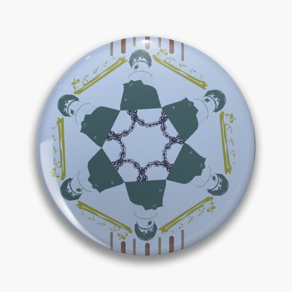 Item preview, Duluth Lighthouses and Ships Radial and Vertical Stripes Green on Pale Blue designed and sold by Digitalmyth's Designs.