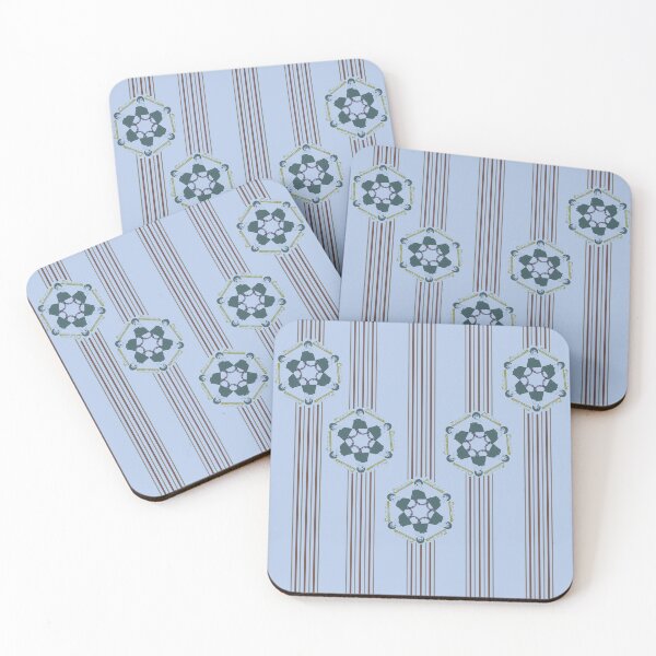 Item preview, Duluth Lighthouses and Ships Radial and Vertical Stripes Green on Pale Blue designed and sold by Digitalmyth's Designs.