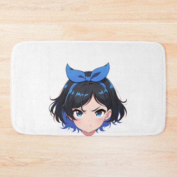 Item preview, Ruka Sarashina Rent A Girlfriend Chibi Angry Blue Bow designed and sold by 108Recordings.