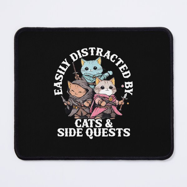 Item preview, Cats Side Quest Distracted Tabletop Funny Men Women Kids Dad  designed and sold by alber-garnell.