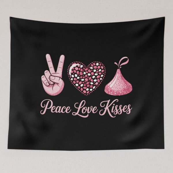 Item preview, Valentines Day Peace Love Heart Chocolate Kisses Graphic designed and sold by PunkNation-Arts.