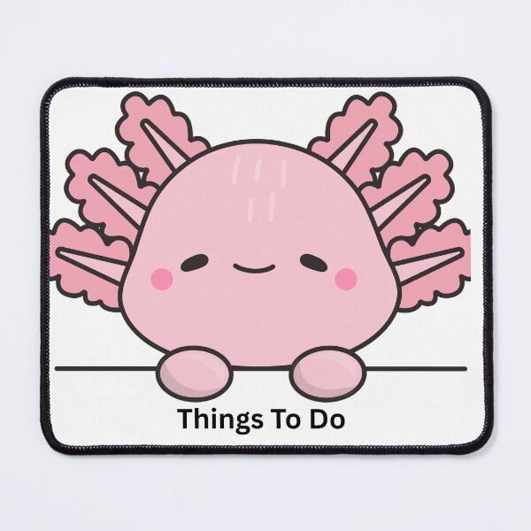 Item preview, Cute Axolotl Memo Kawaii Pink Axolotl Note Design designed and sold by CozyMomDesigns.