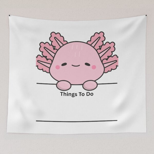 Item preview, Cute Axolotl Memo Kawaii Pink Axolotl Note Design designed and sold by CozyMomDesigns.
