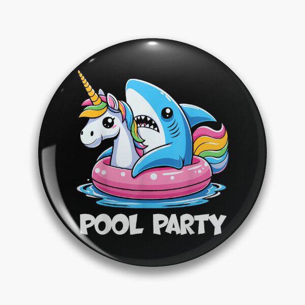Item preview, Pool Party Funny Shark And Unicorn Swimming Summer designed and sold by RichardXRichard.