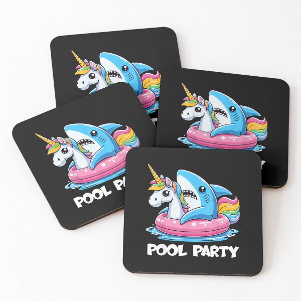 Item preview, Pool Party Funny Shark And Unicorn Swimming Summer designed and sold by RichardXRichard.