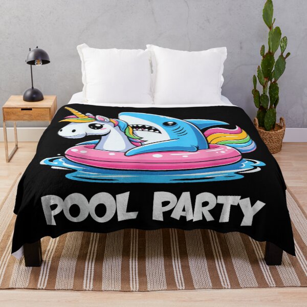 Item preview, Pool Party Funny Shark And Unicorn Swimming Summer designed and sold by RichardXRichard.