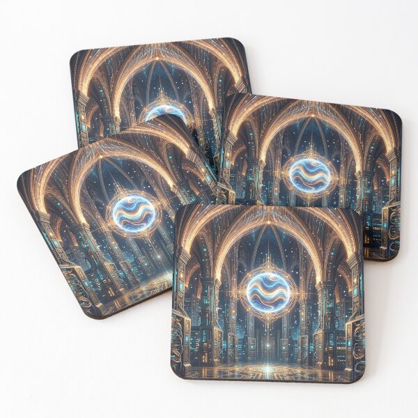 Item preview, AI Cathedral Server Core Glowing Sci Fi Fantasy Art designed and sold by MystArt1.