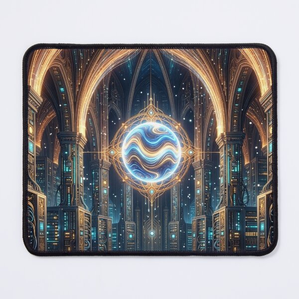 Item preview, AI Cathedral Server Core Glowing Sci Fi Fantasy Art designed and sold by MystArt1.