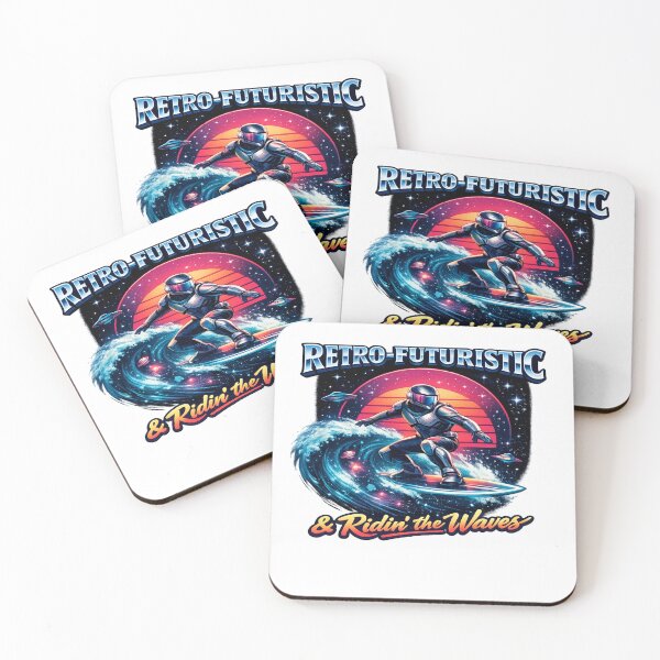 Item preview, Retro Futuristic Space Surfer Waves designed and sold by Dresut.