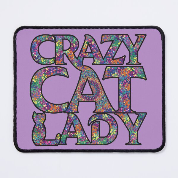 Item preview, Colorful Mosaic Crazy Cat Lady designed and sold by RareSquareBearArts.