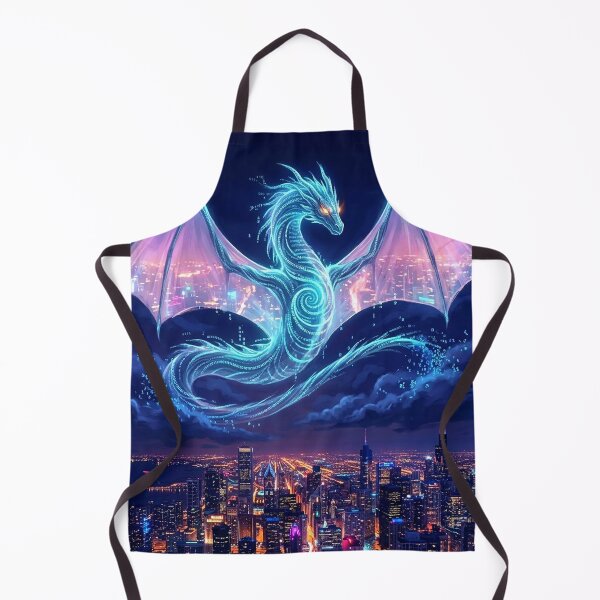 Item preview, Holographic Dragon Data Streams Neon City Fantasy Art designed and sold by MystArt1.