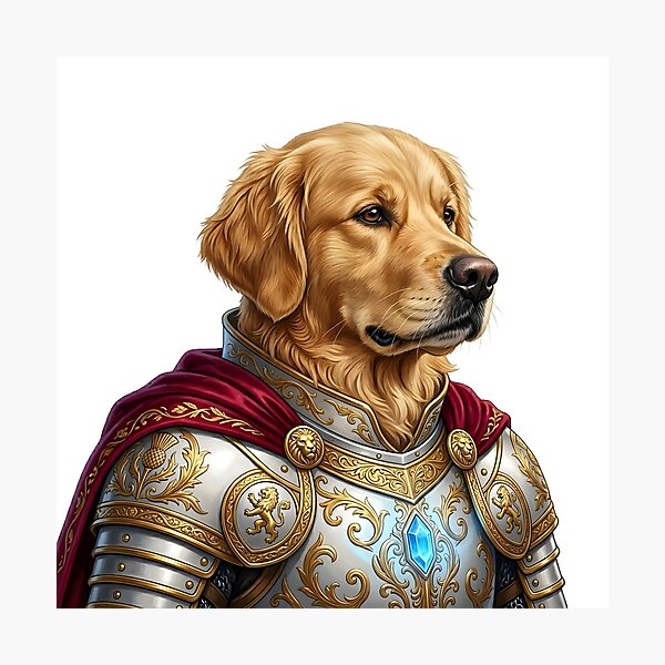 Item preview, Golden Retriever Paladin Knight Fantasy RPG Gaming Dog designed and sold by The BreedBoutique.