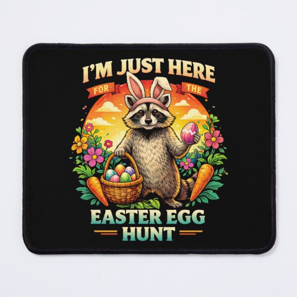 Item preview, I’m Just Here For The Easter Egg Hunt Funny Bunny Raccoon Vintage Classic T-Shirt designed and sold by Qwertycraftd.