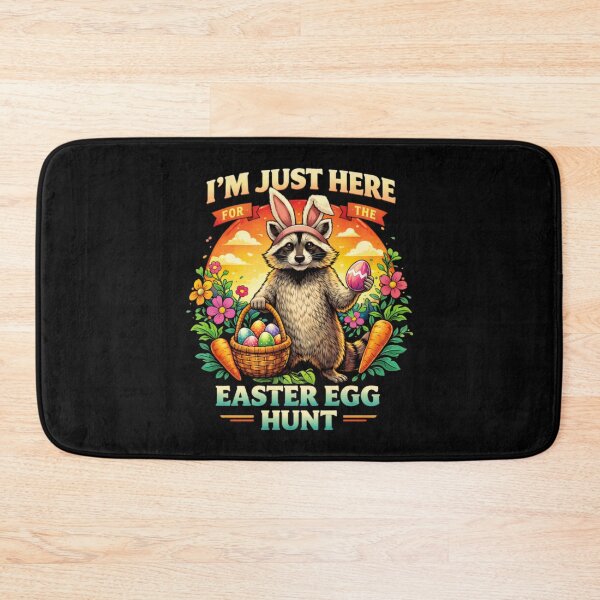 Item preview, I’m Just Here For The Easter Egg Hunt Funny Bunny Raccoon Vintage Classic T-Shirt designed and sold by Qwertycraftd.