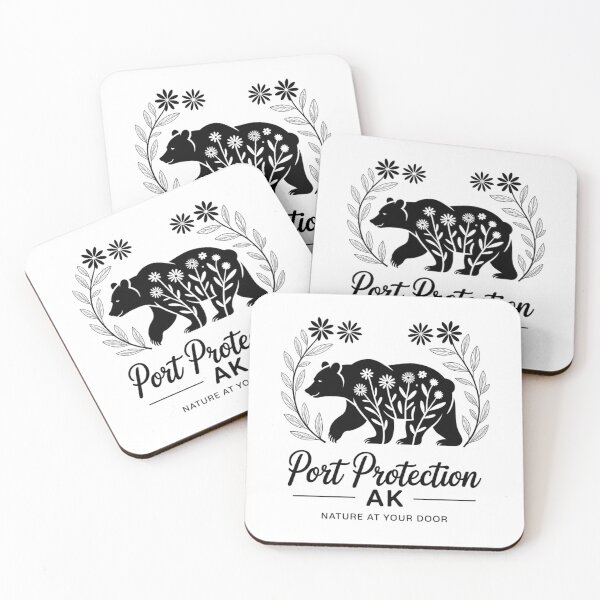 Item preview, Port Protection Alaska Bear & Flowers Nature At Your Door designed and sold by HellD3vil-Art.