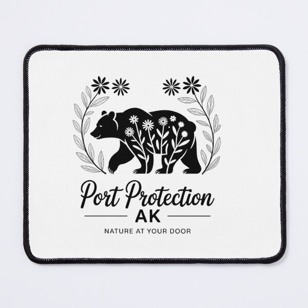Item preview, Port Protection Alaska Bear & Flowers Nature At Your Door designed and sold by HellD3vil-Art.