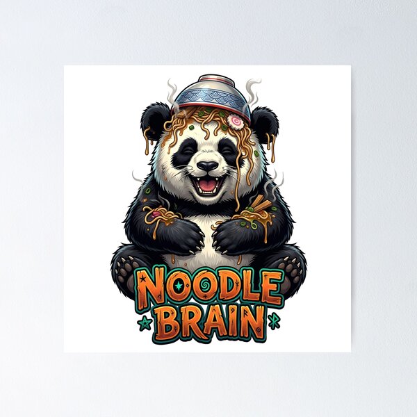 Item preview, Funny Noodle Brain Panda - Kawaii Ramen Lover Chaotic Aesthetic designed and sold by The Grumpy Pet Club.