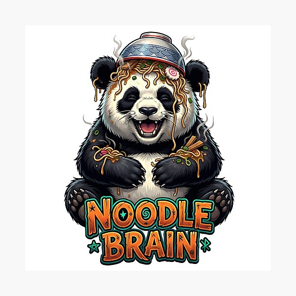 Item preview, Funny Noodle Brain Panda - Kawaii Ramen Lover Chaotic Aesthetic designed and sold by The Grumpy Pet Club.