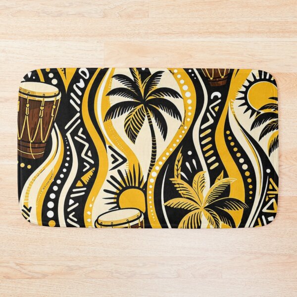 Item preview, Garifuna Drum & Palm Pattern | Bold Tropical Caribbean Design designed and sold by ezsketch25.