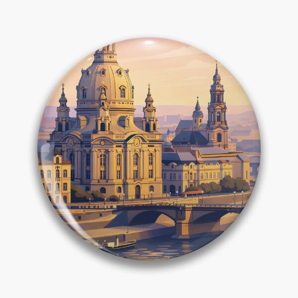 Item preview, Vintage Dresden Germany City Skyline Travel Sticker designed and sold by FestivityFinds.