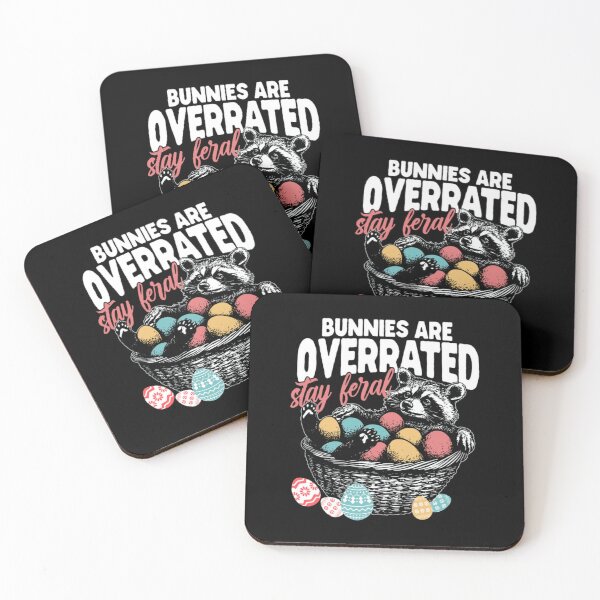 Item preview, Bunnies Are Overrated Stay Feral Cute Raccoon Easter Retro Classic T-Shirt designed and sold by Qwertycraftd.