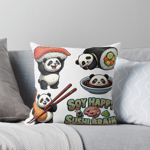 Item preview, Kawaii Panda Sushi Sticker Sheet - Funny Japanese Foodie Aesthetic Pack designed and sold by The Grumpy Pet Club.