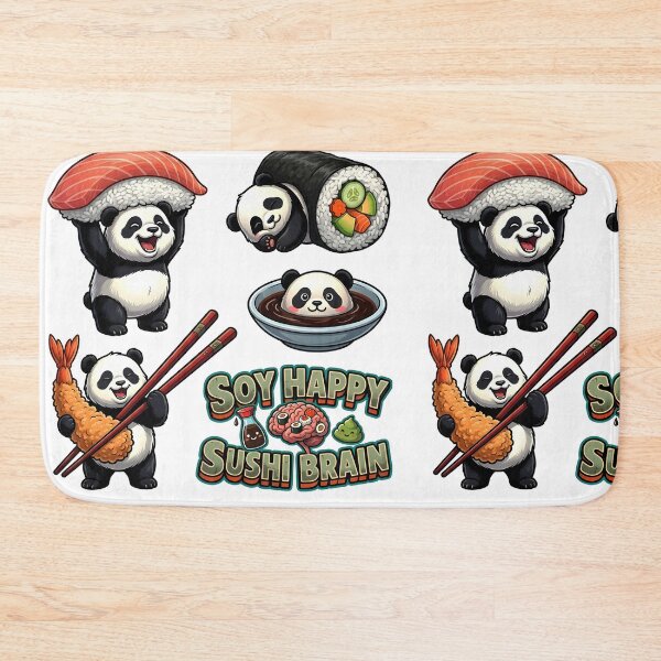 Item preview, Kawaii Panda Sushi Sticker Sheet - Funny Japanese Foodie Aesthetic Pack designed and sold by The Grumpy Pet Club.