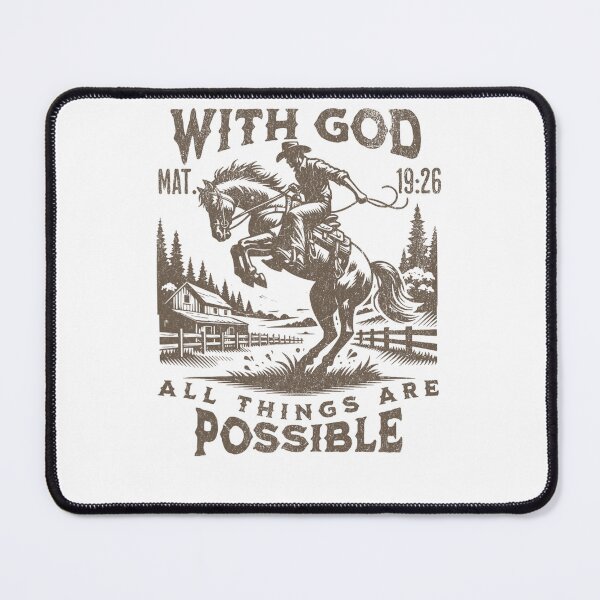 Item preview, Matthew 19:26 With God All Things Are Possible Western Cowboy Faith designed and sold by alber-garnell.