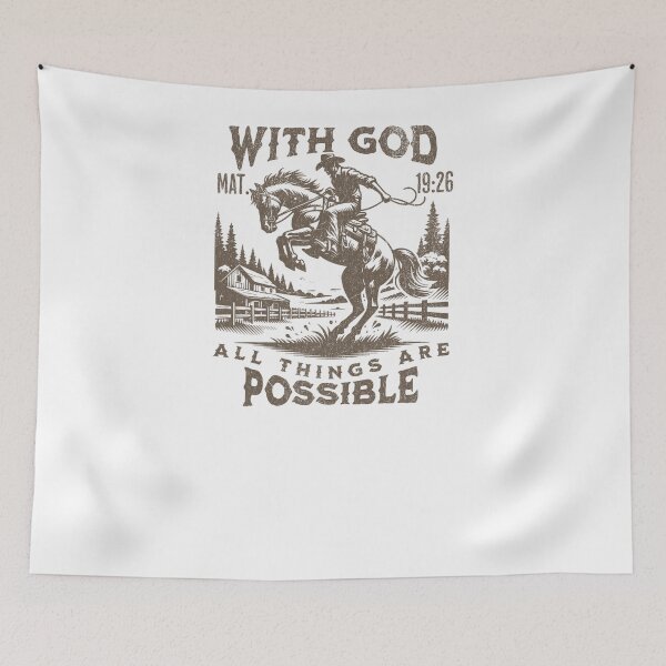 Item preview, Matthew 19:26 With God All Things Are Possible Western Cowboy Faith designed and sold by alber-garnell.
