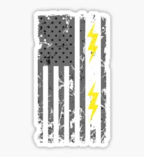 Patriotic Electrician USA American Flag Shirt - Electrician Shirts Sticker