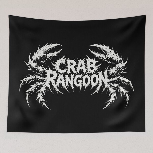 Item preview, Funny Crab Rangoon Meme Death Metal Logo designed and sold by Eh Plus Designs.