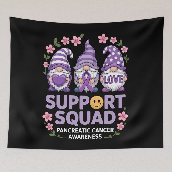 Item preview, Support Squad Pancreatic Cancer Awareness Gnome Ribbon designed and sold by HellD3vil-Art.