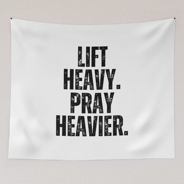 Item preview, Lift Heavy Pray Heavier Weightlifting Motivation designed and sold by snowry.