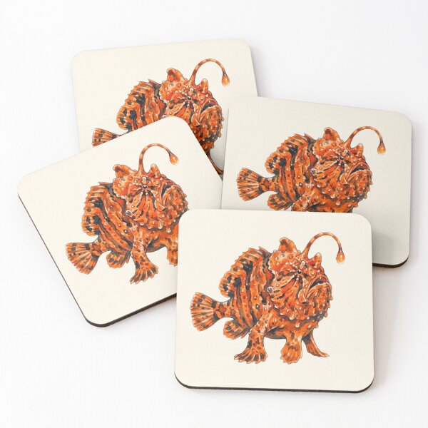 Item preview, Bright Orange Striated Frogfish Watercolor designed and sold by Wennebabs.
