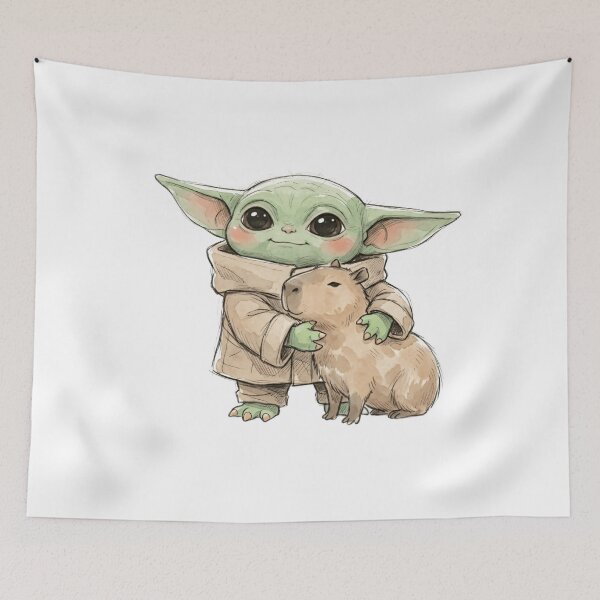 Artikelvorschau, BABY YODA MIT CAPYBARA entworfen und verkauft von LIS AND MELIVERSO.